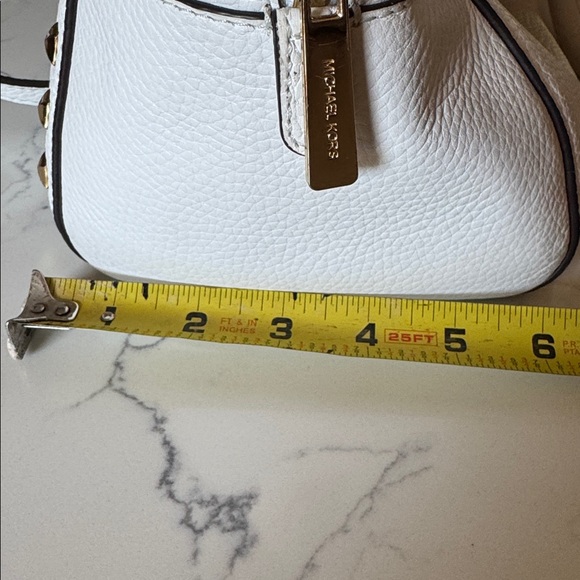 Michael Kors White Pebbled Leather with Gold Accents Satchel - Picture 14 of 16